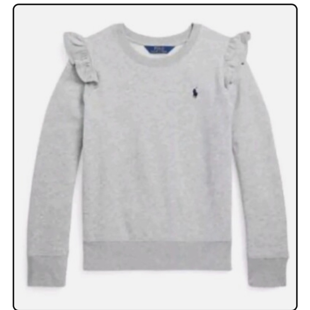 Polo by Ralph Lauren Gray Kids Sweatshirt with Ruffle Sleeves